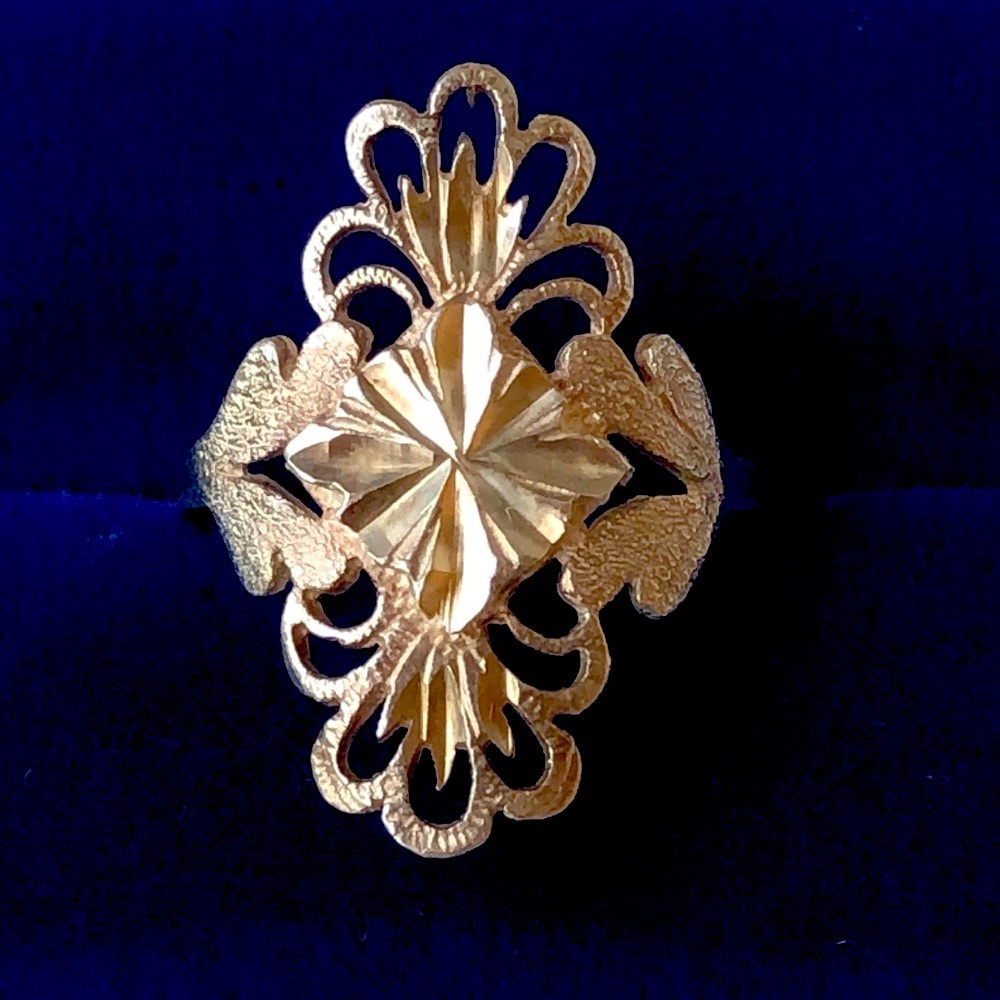 Vintage sterling silver cut out ring  marked PK SS